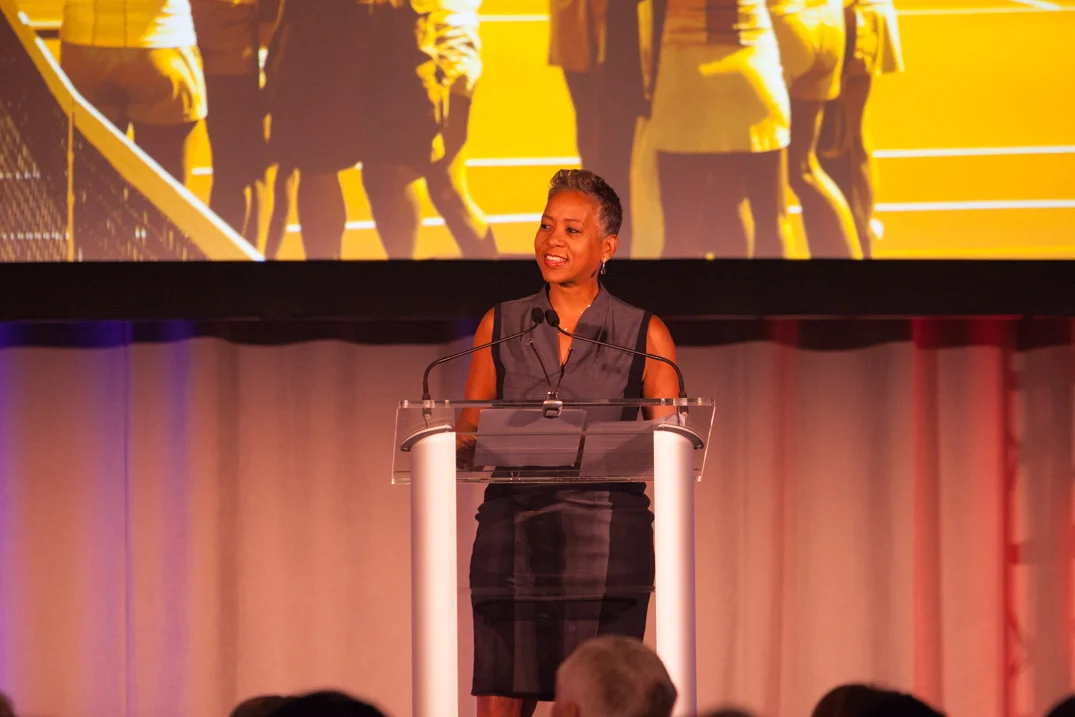 Keynote speaker on stage • USTA, Marriott International • NYC conference photographer
