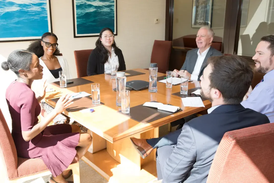 Small group meeting, bank photographer nyc